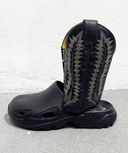 VINTAGE - WESTERN BOOTS REMAKE LEG COVER BLACK WHITE