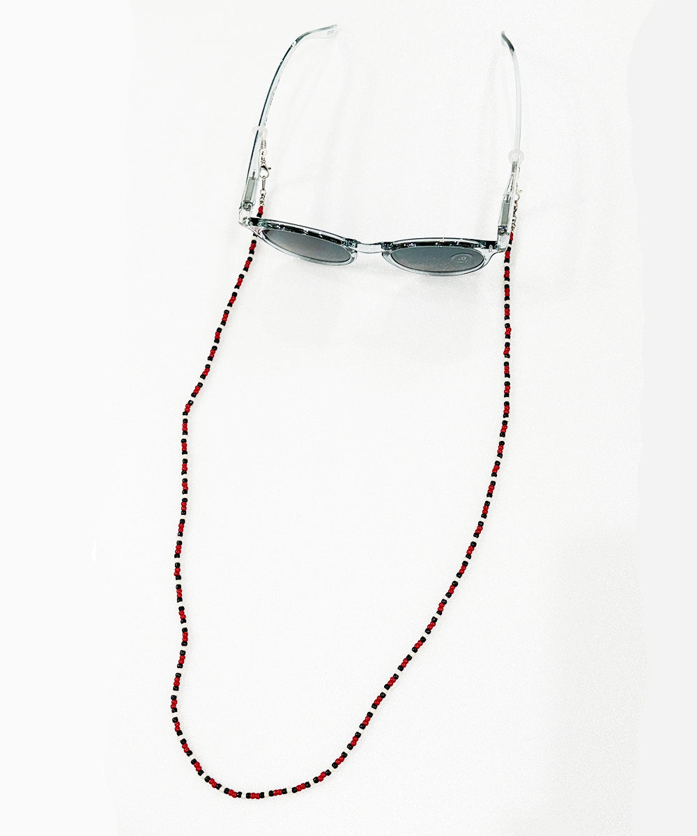 Adder beads necklace & sunglass cord - WINE RED mix