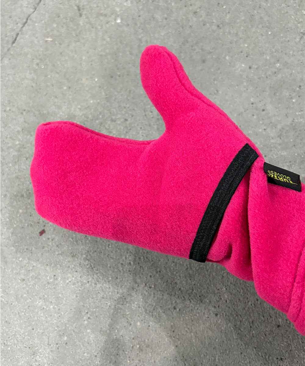 TURTLE GLOVES - TURTLE FLAP MITTENS COZY WINTER FLEECE / PINK ONLINE STORE PAGE | タートル グローブス - タートルフラップ ミトン コージーウィンターフリース / ピンク オンライン ストア ページ 商品画像