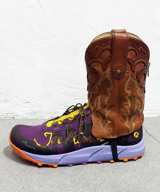 VINTAGE - WESTERN BOOTS REMAKE LEG COVER BROWN