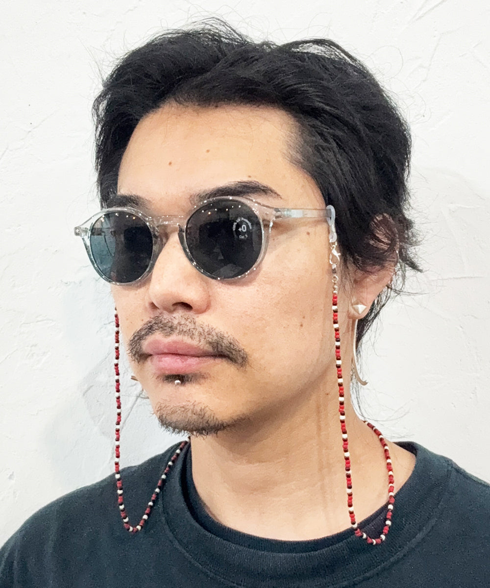 Adder beads necklace & sunglass cord - WINE RED mix