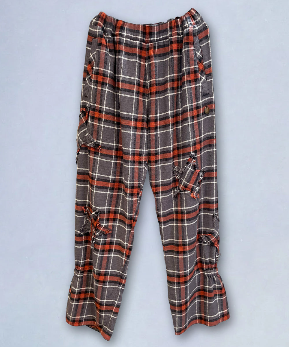 NAM - BELLOWS HEAVY FLANNEL PANTS - STAR / GRAY ONLINE STORE PAGE | ナム - ベローズ ヘビー フランネル パンツ - スター / グレー オンライン ストア ページ 商品画像