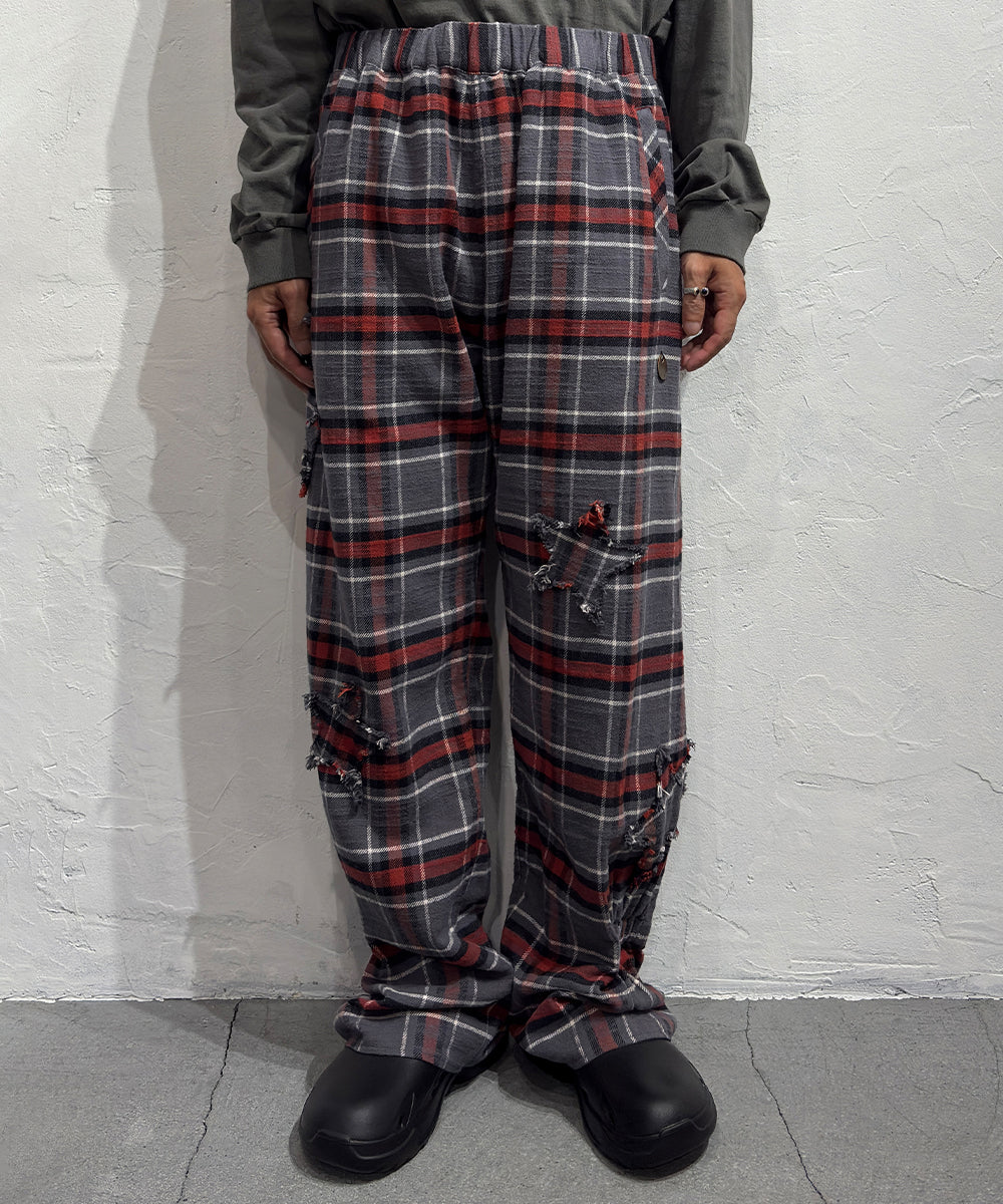 NAM - BELLOWS HEAVY FLANNEL PANTS - STAR / GRAY ONLINE STORE PAGE | ナム - ベローズ ヘビー フランネル パンツ - スター / グレー オンライン ストア ページ 商品画像
