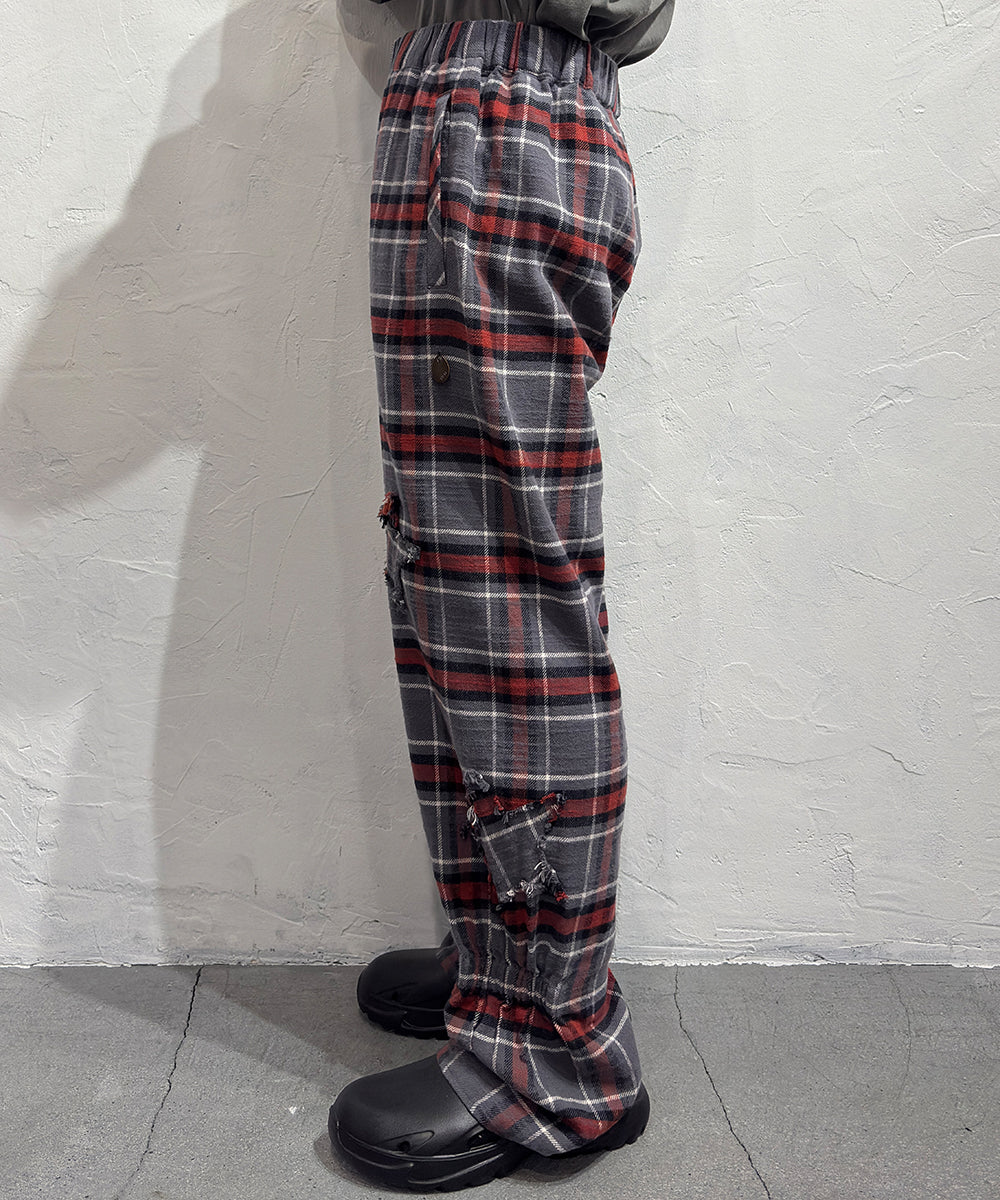 NAM - BELLOWS HEAVY FLANNEL PANTS - STAR / GRAY ONLINE STORE PAGE | ナム - ベローズ ヘビー フランネル パンツ - スター / グレー オンライン ストア ページ 商品画像