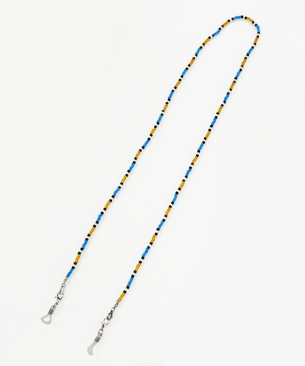 Adder beads necklace & sunglass cord - BEIGE×SAX