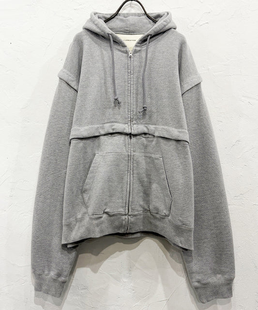 CURRENTAGE - DETACHABLE HOODED SWEATSHIRT GREY