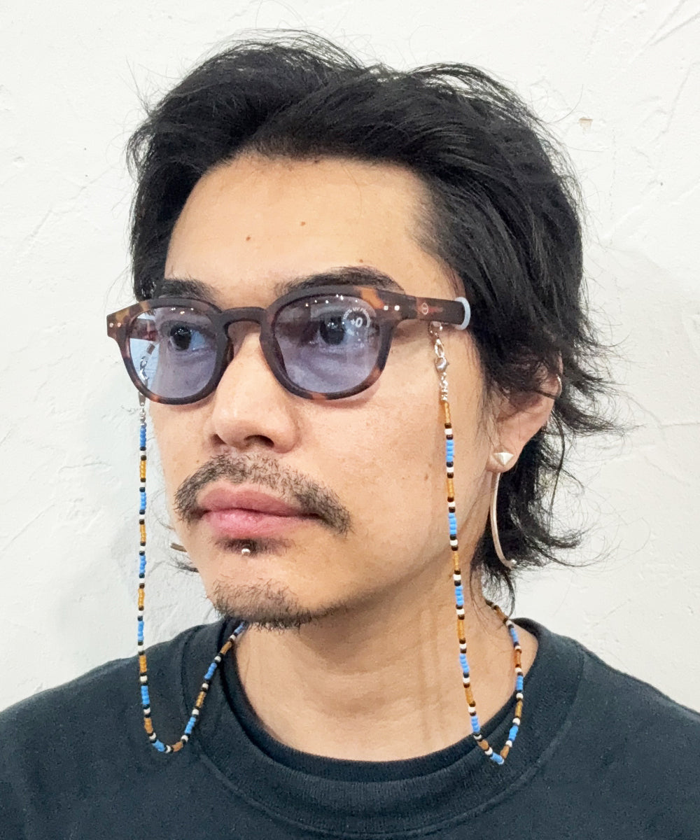 Adder beads necklace & sunglass cord - BEIGE×SAX