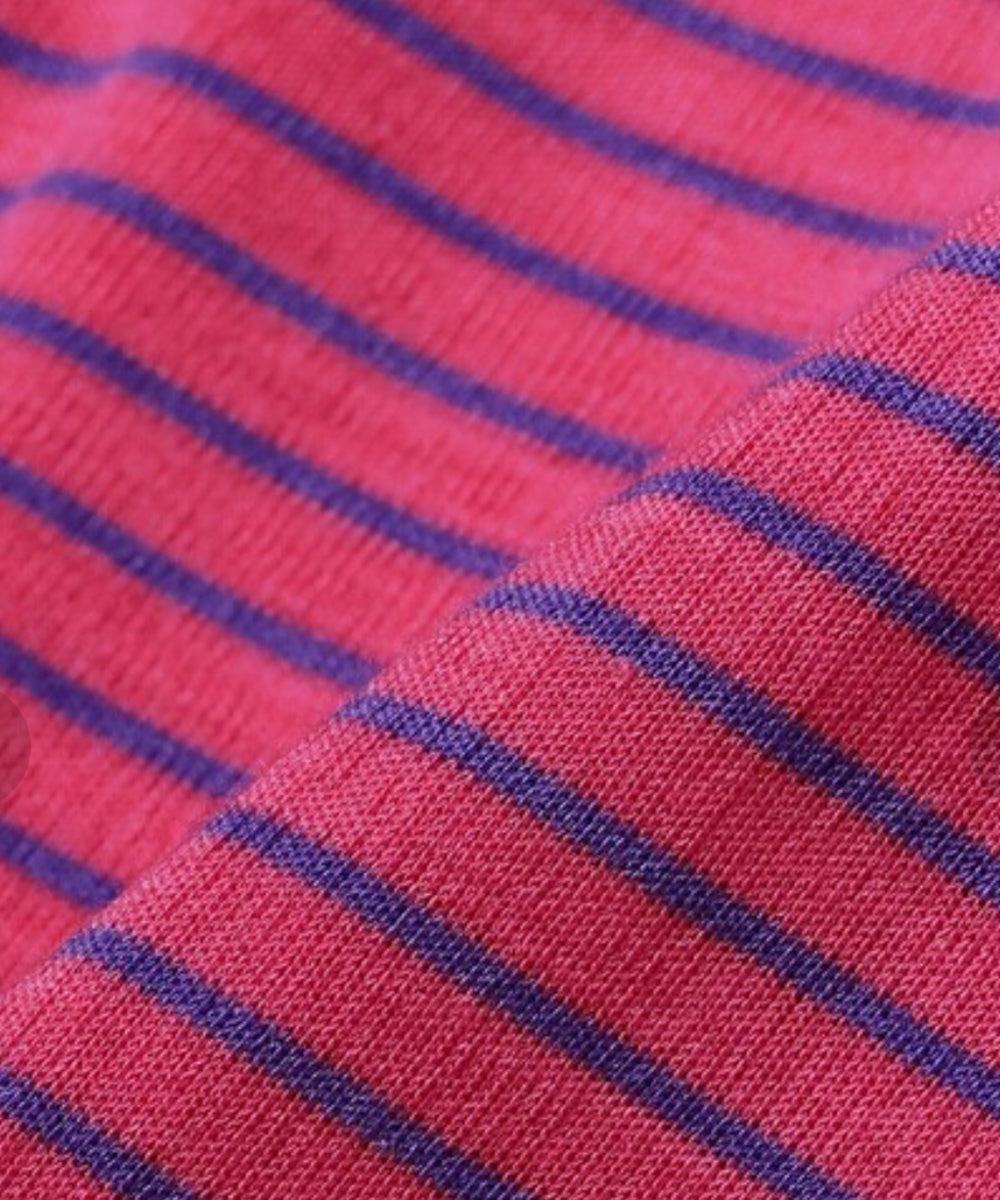 WILDERNESS WEAR - POLYPRO +190 L/S CREW STRIPE / PINK/PURPLE