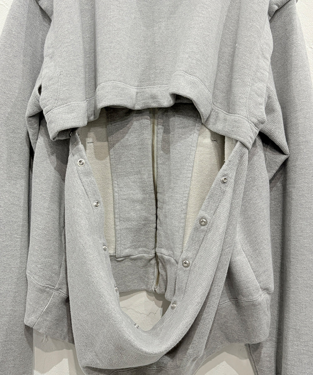 CURRENTAGE - DETACHABLE HOODED SWEATSHIRT GREY