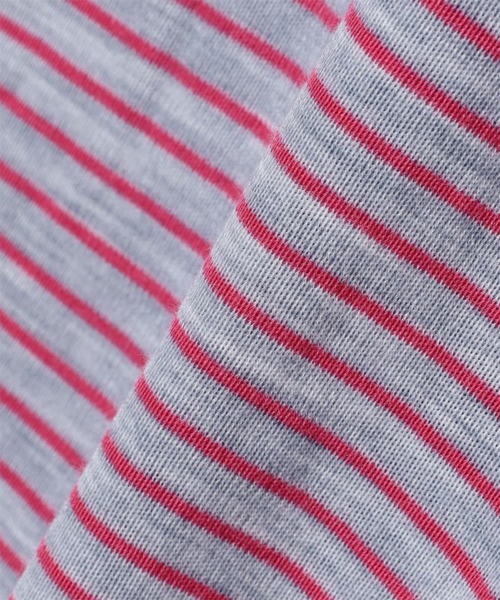 WILDERNESS WEAR - POLYPRO +190 L/S BALACLAVA STRIPE / DENIM/PINK