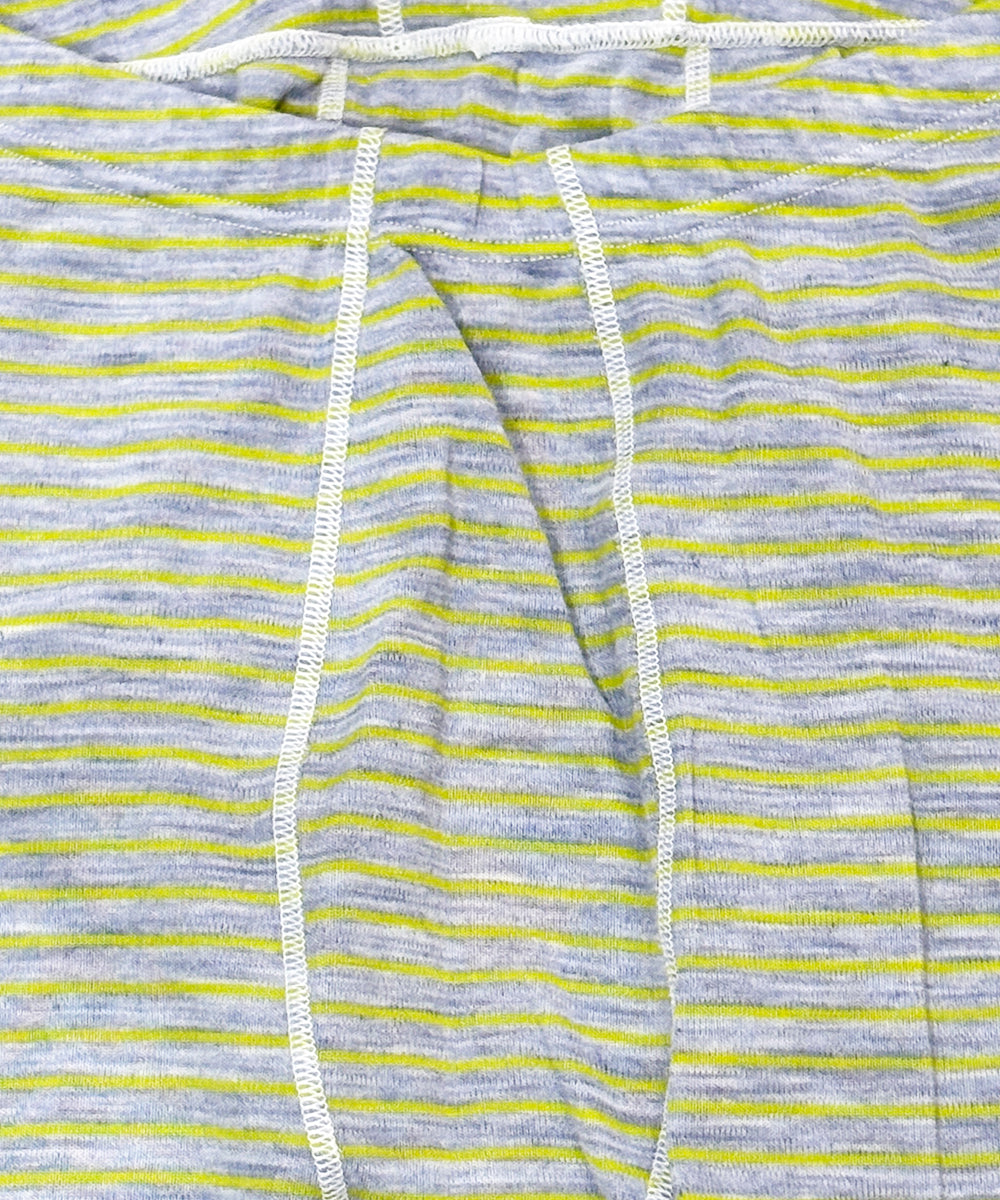 WILDERNESS WEAR - POLYPRO +190 L/S LEGGINGS STRIPE / DENIM/LIME
