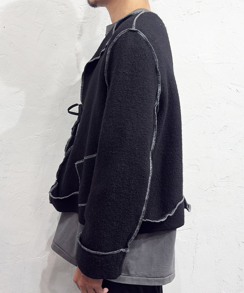 VINTAGE - OVERSTITCH KNIT CARDIGAN