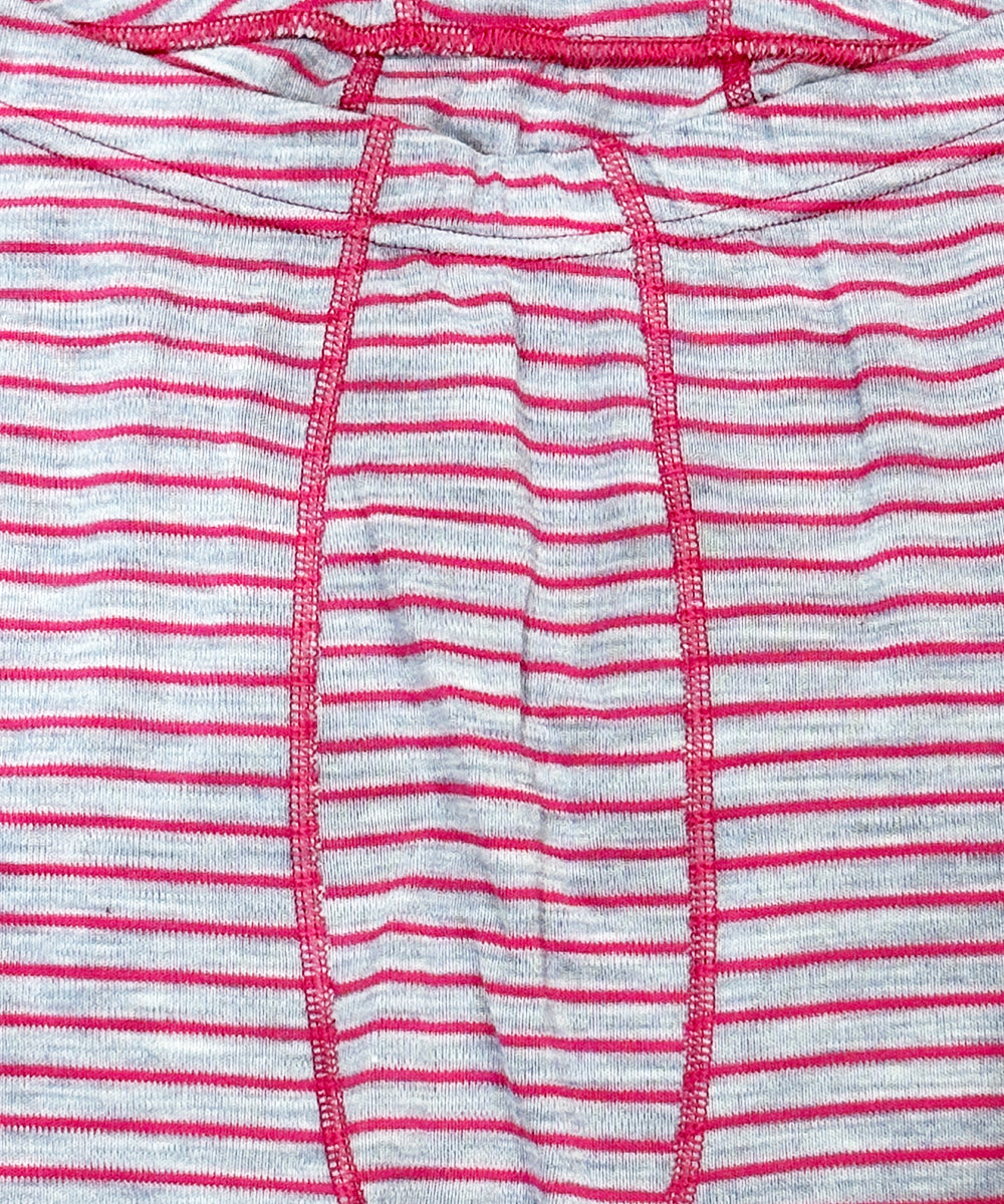 WILDERNESS WEAR - POLYPRO +190 L/S LEGGINGS STRIPE / DENIM/PINK