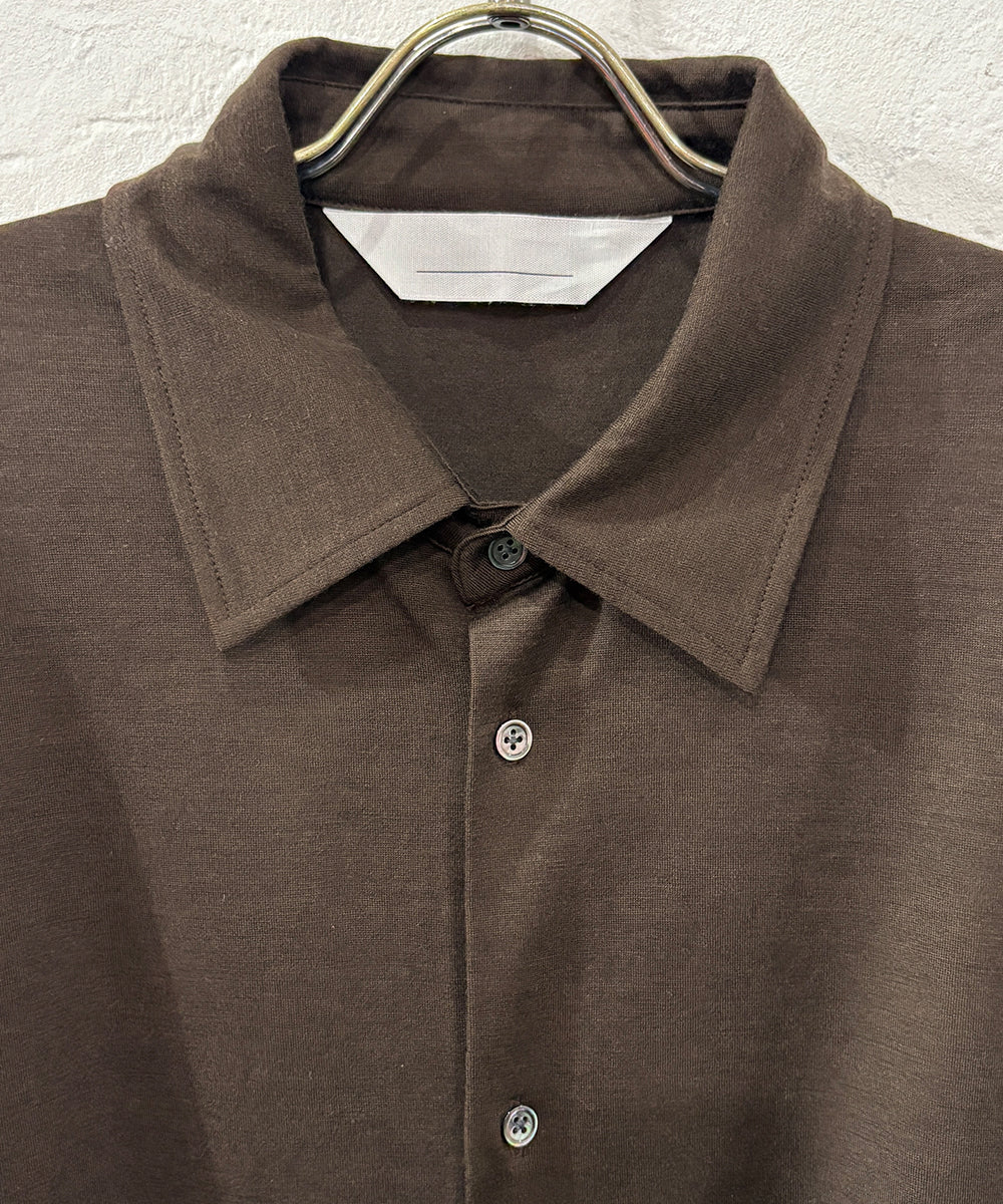 ANDER - MERINO SHIRT / DK BROWN