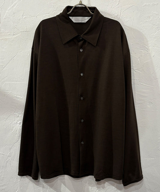 ANDER - MERINO SHIRT / DK BROWN