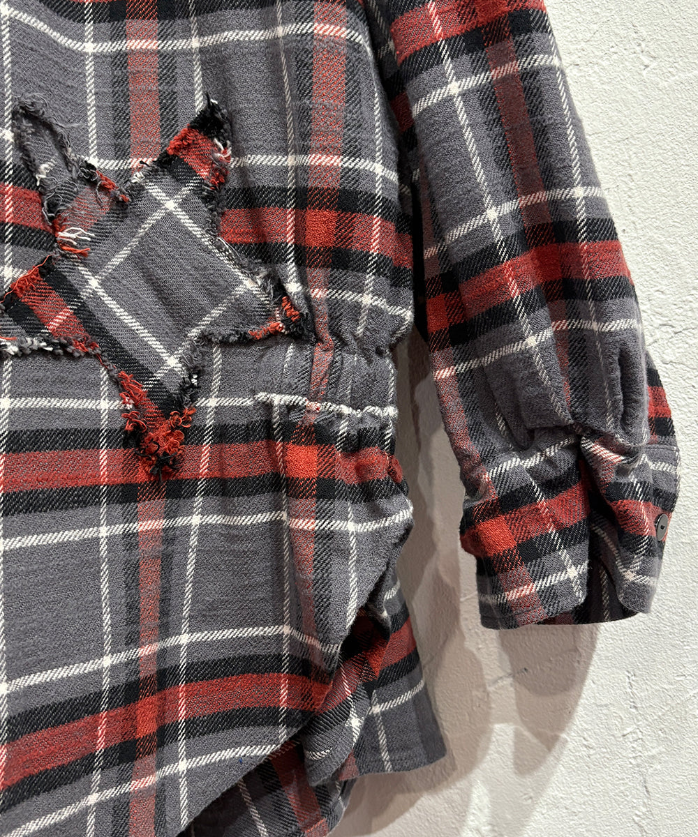 NAM - BELLOWS HEAVY FLANNEL SHIRTS - STAR / GRAY ONLINE STORE PAGE | ナム - ベローズ ヘビー フランネル シャツ - スター / グレー オンライン ストア ページ 商品画像