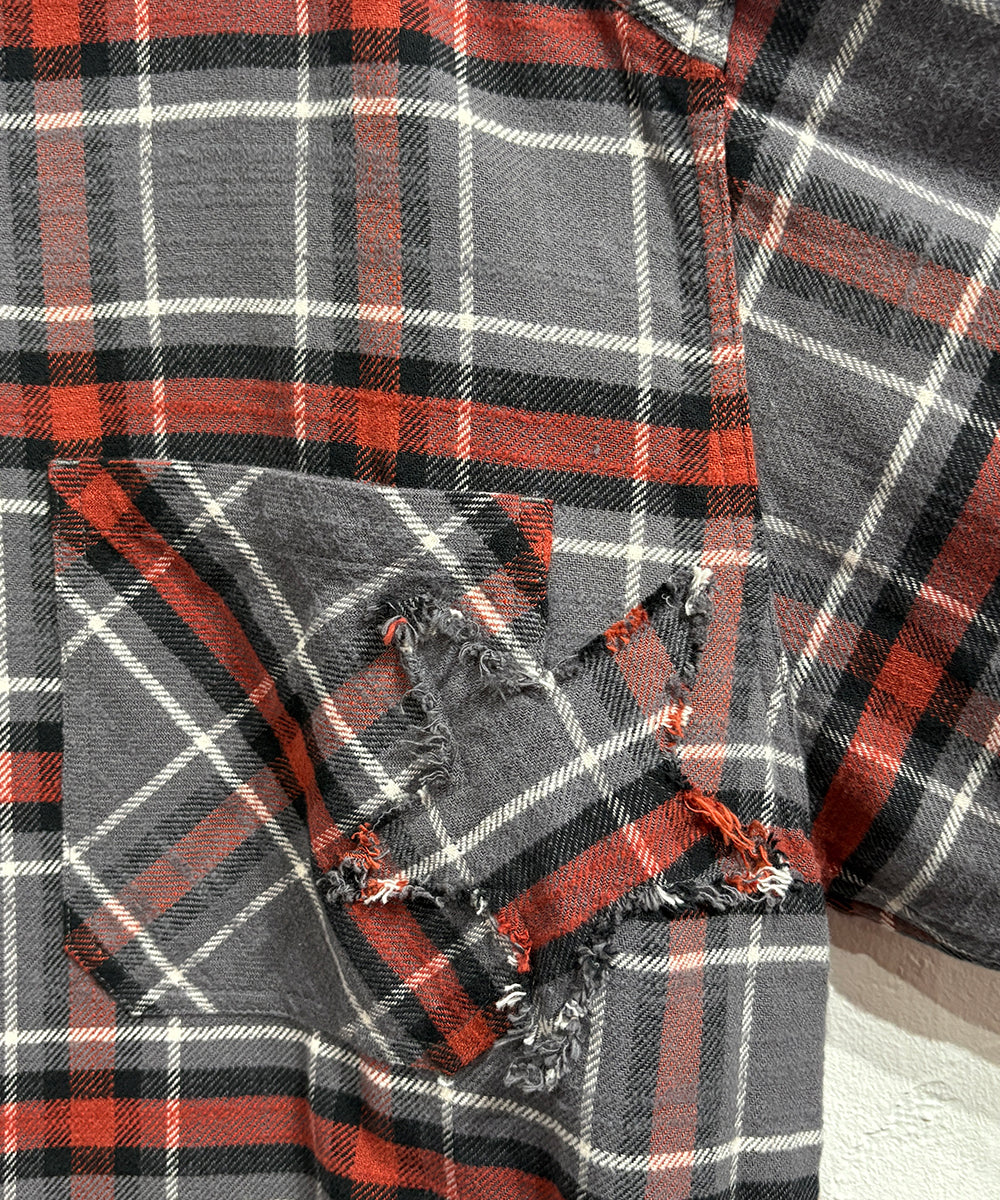 NAM - BELLOWS HEAVY FLANNEL SHIRTS - STAR / GRAY ONLINE STORE PAGE | ナム - ベローズ ヘビー フランネル シャツ - スター / グレー オンライン ストア ページ 商品画像