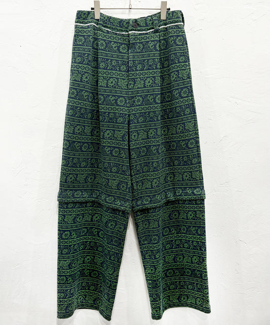 CURRENTAGE - PRINTED DETACHABLE SWEAT PANTS GREEN