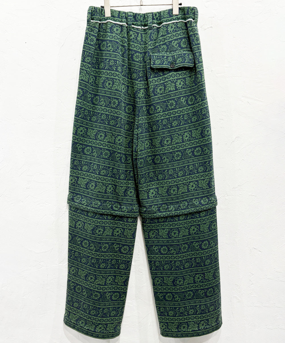 CURRENTAGE - PRINTED DETACHABLE SWEAT PANTS GREEN