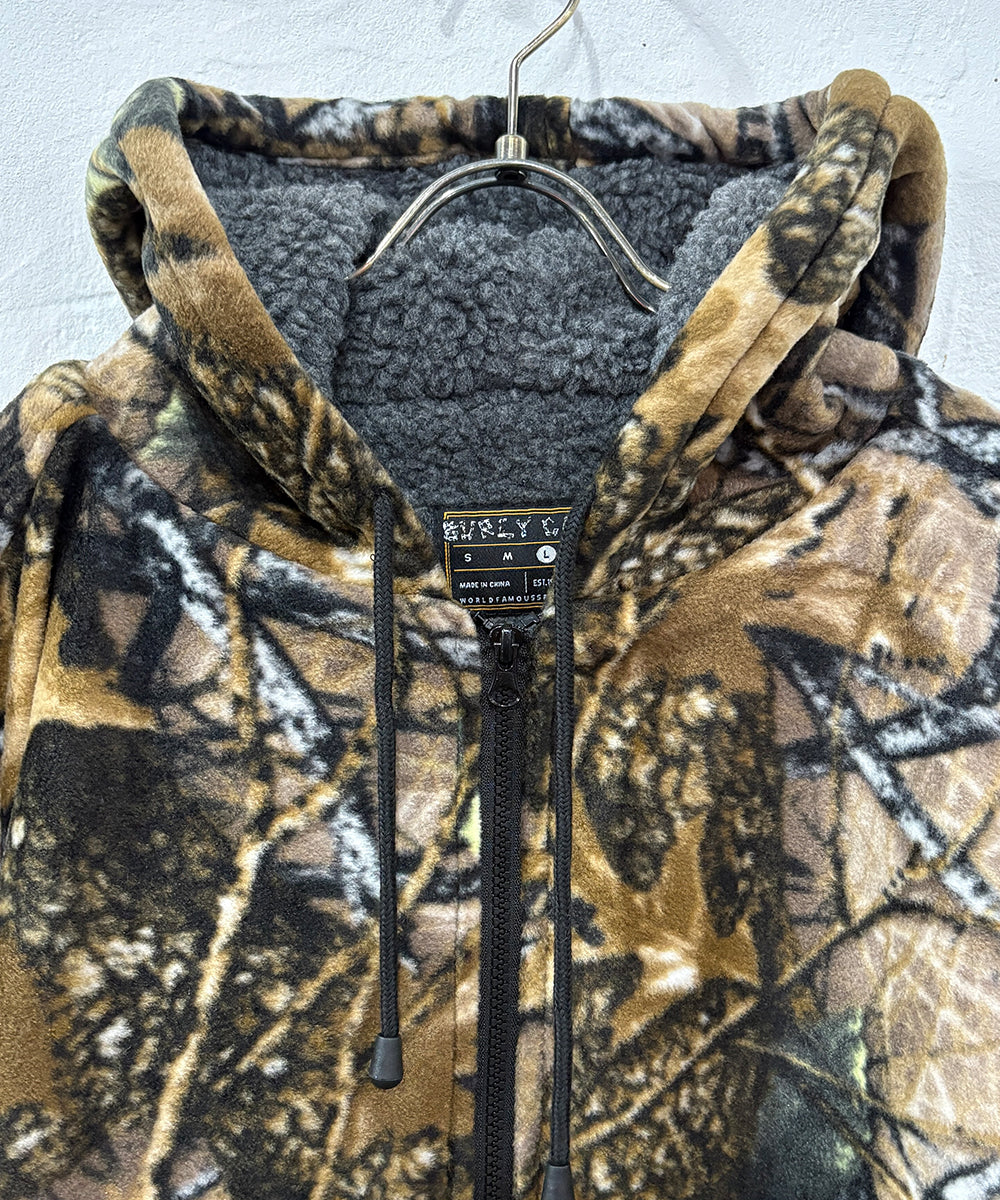 WORLD FAMOUS SPORTS - HOODED SHERPA FLEECE JACKET / BURLY CAMO TAN ONLINE STORE PAGE | ワールド フェイマス スポーツ - フーデッド シェルパ フリース ジャケット / バーリー カモ タン オンライン ストア ページ 商品画像