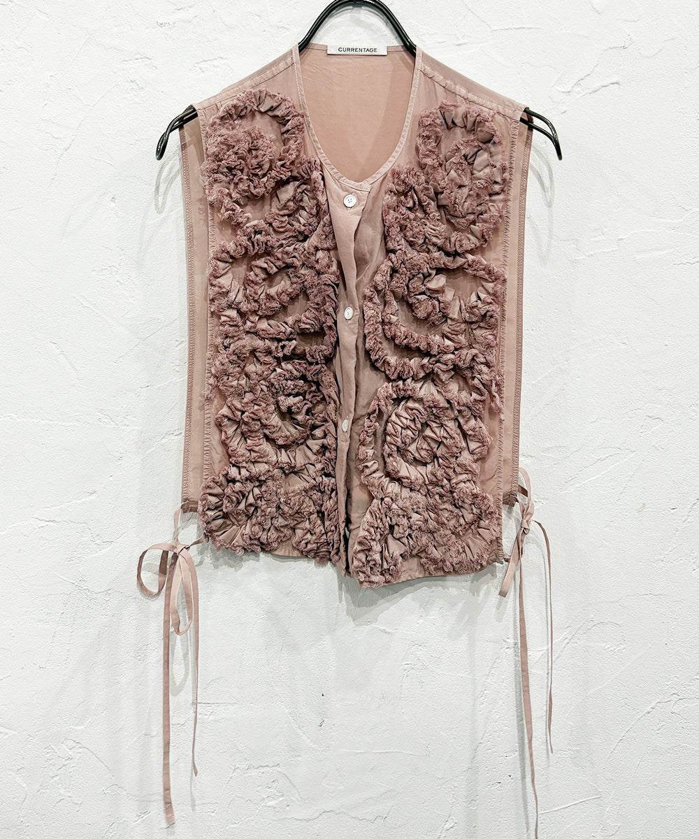 CURRENTAGE - RUFFLE VEST PINK | DB&BAR OFFICIAL ONLINE STORE | カレンテージ  ラッフル フリル ベスト ピンク オンライン ストア ページ 商品画像
