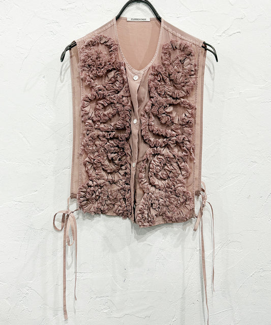 CURRENTAGE - RUFFLE VEST PINK | DB&BAR OFFICIAL ONLINE STORE | カレンテージ  ラッフル フリル ベスト ピンク オンライン ストア ページ 商品画像