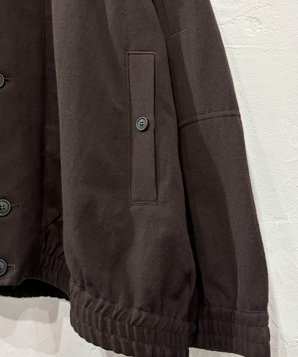 O PROJECT - HOODED BOMBER JACKET / DK BROWN