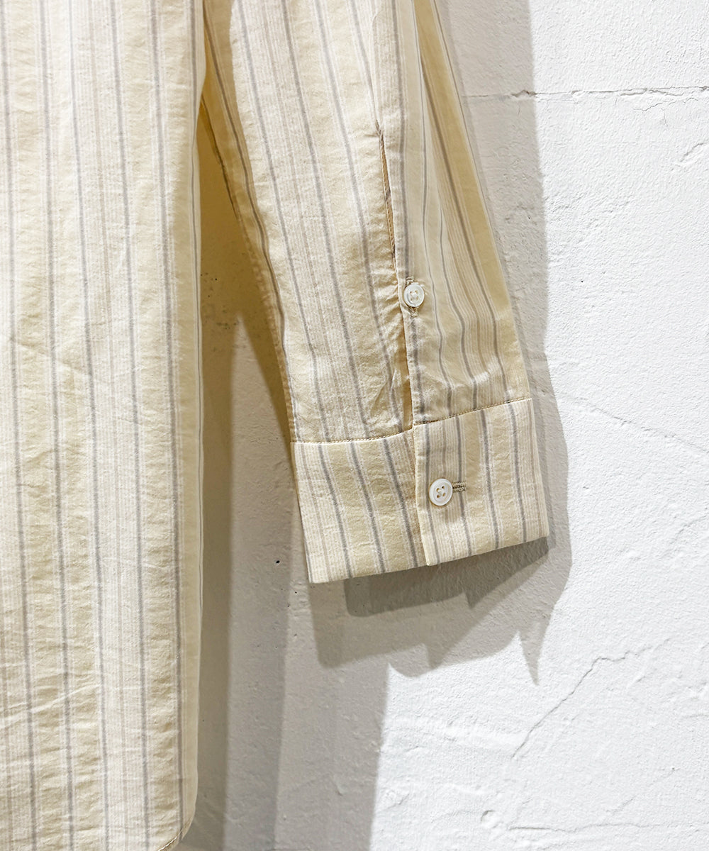 theSakaki - NO COLLAR L/S STRIPE SHIRT ONLINE STORE PAGE | ザ サカキ - ノー カラー ロングスリーブ ストライプ シャツ オンライン ストア ページ 商品画像