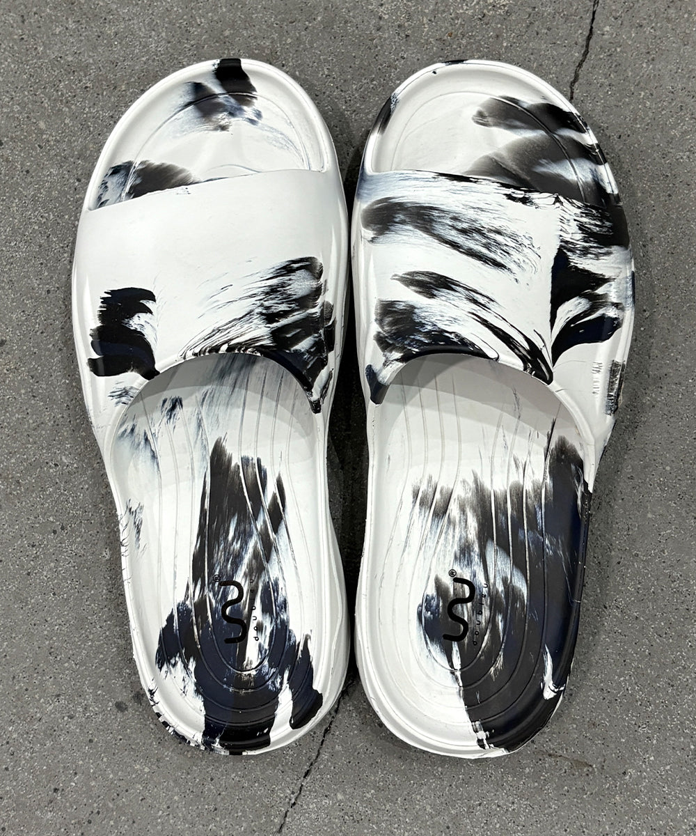 doubleu - ULTRA SPORTY SLIDE / WHT+BLUE BLK