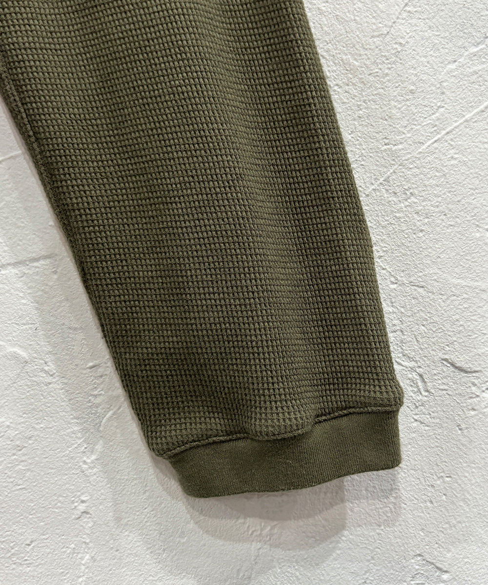 O PROJECT - WIDE FIT HOODED WAFFLE / ARMY GREEN ONLINE STORE PAGE | オー プロジェクト - ワイドフィット フーデッド ワッフル / アーミー グリーン オンライン ストア ページ 商品画像