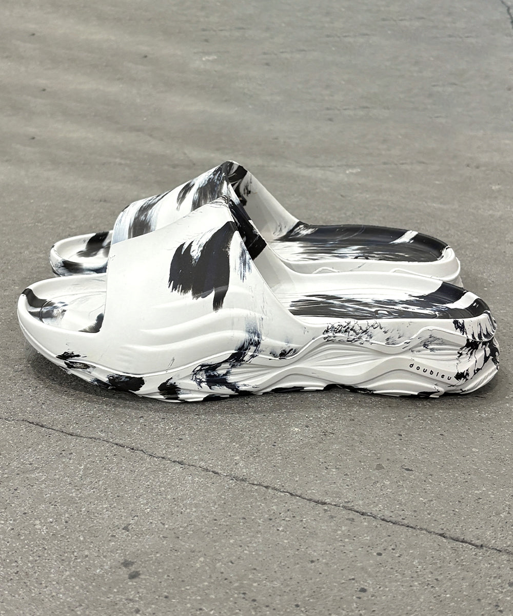 doubleu - ULTRA SPORTY SLIDE / WHT+BLUE BLK