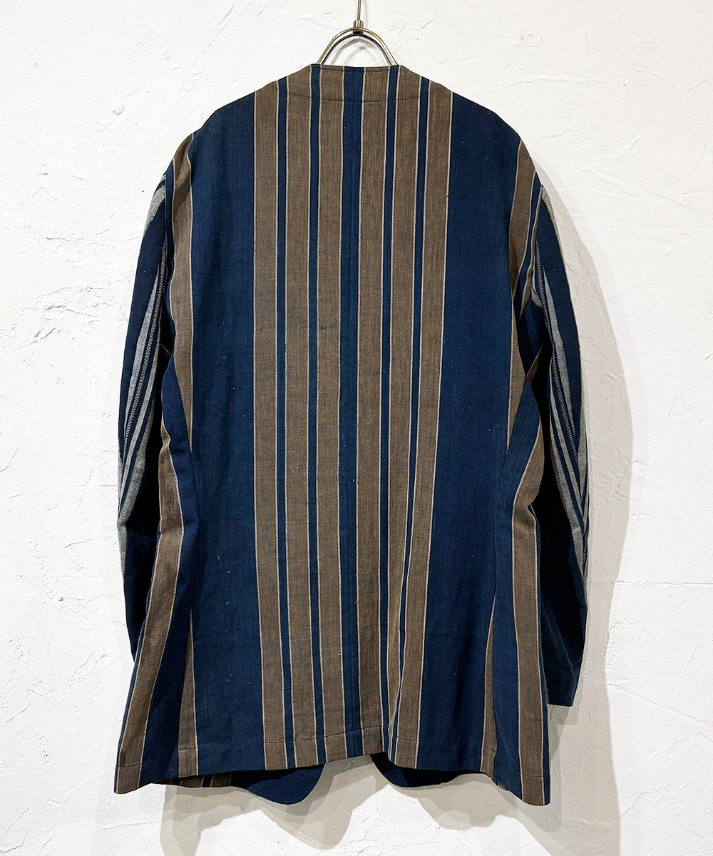theSakaki - NO COLLAR STRIPE JACKET ONLINE STORE PAGE | ザ サカキ - ノー カラー ストライプ ジャケット オンライン ストア ページ 商品画像
