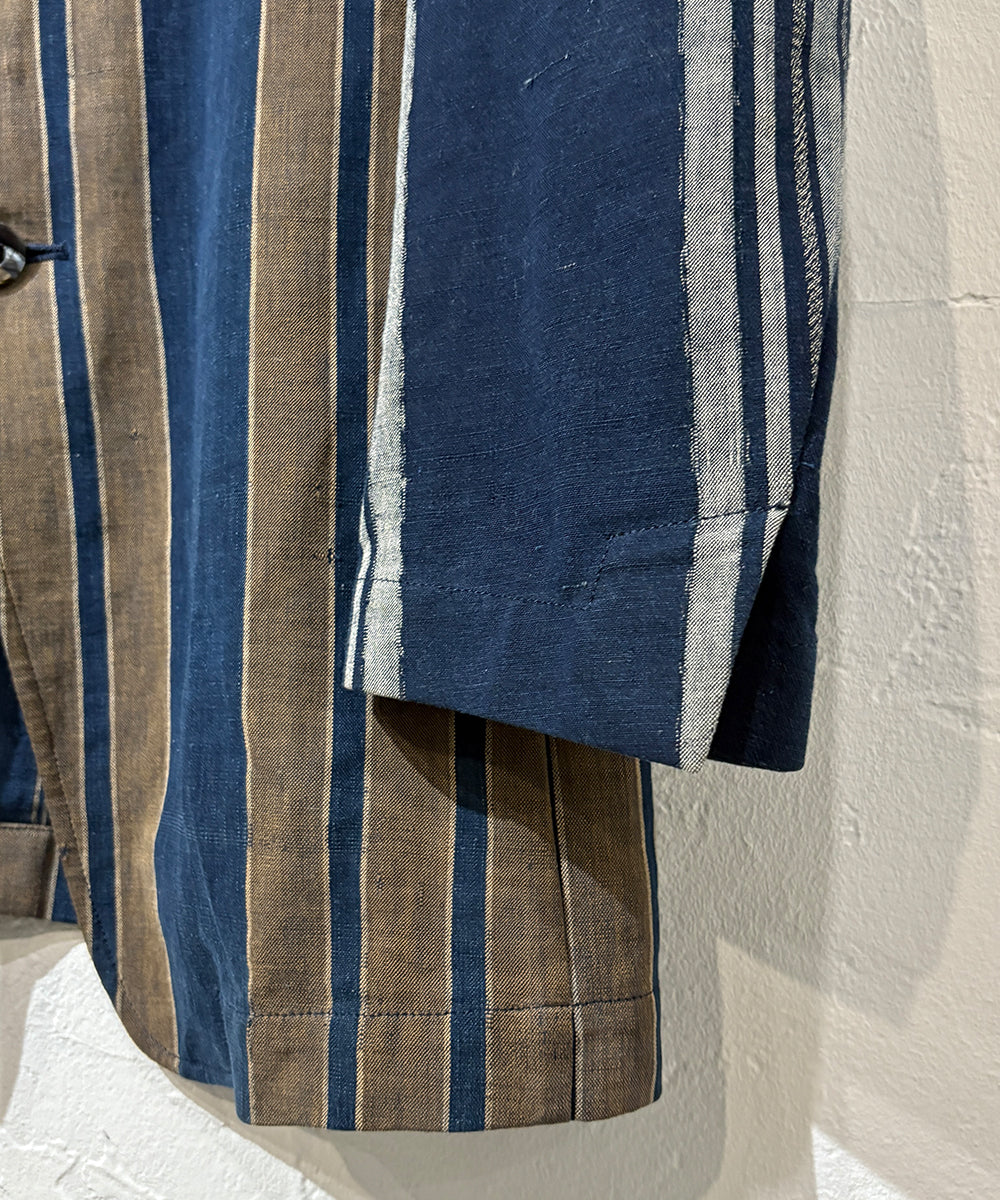 theSakaki - NO COLLAR STRIPE JACKET ONLINE STORE PAGE | ザ サカキ - ノー カラー ストライプ ジャケット オンライン ストア ページ 商品画像