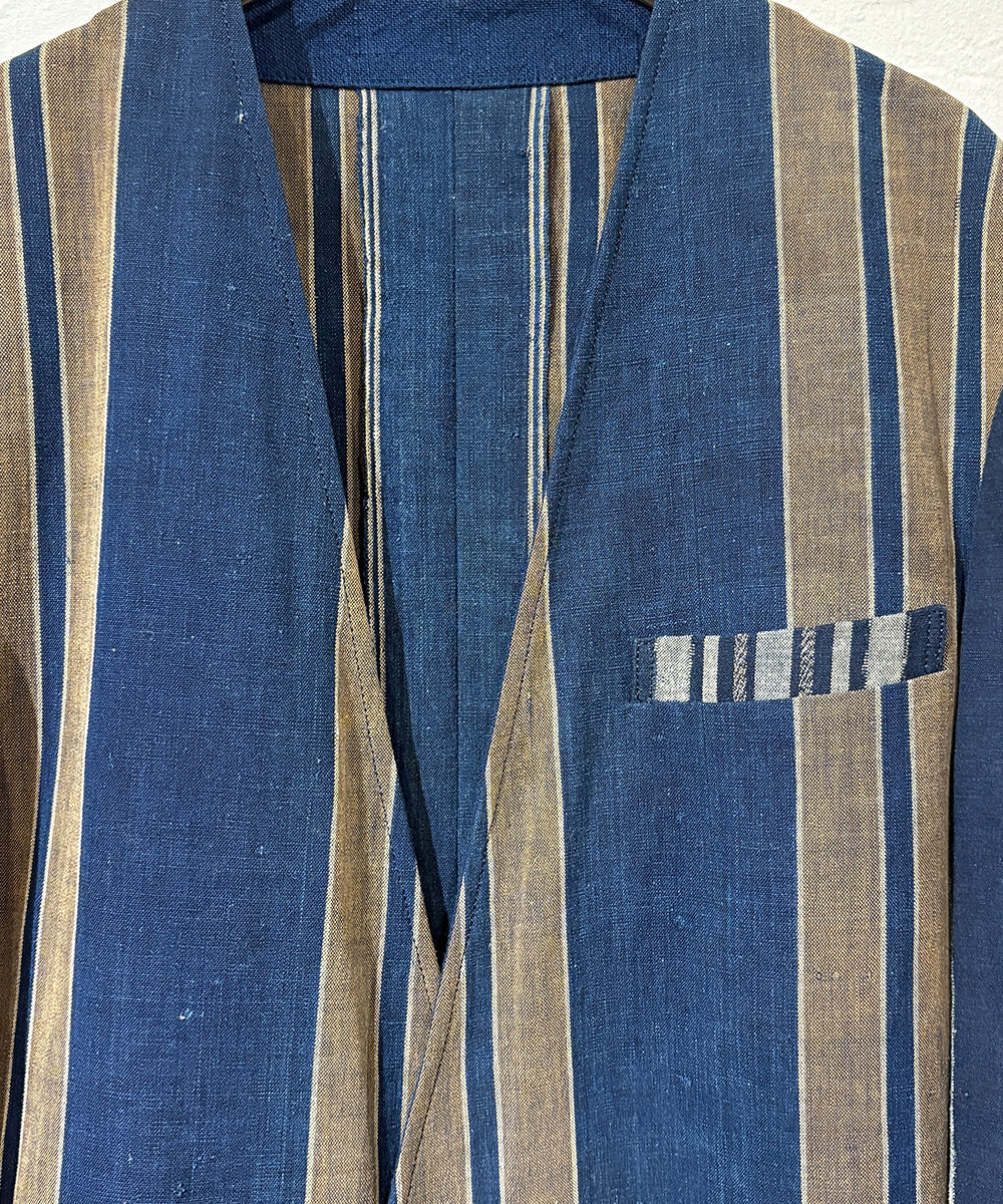theSakaki - NO COLLAR STRIPE JACKET ONLINE STORE PAGE | ザ サカキ - ノー カラー ストライプ ジャケット オンライン ストア ページ 商品画像
