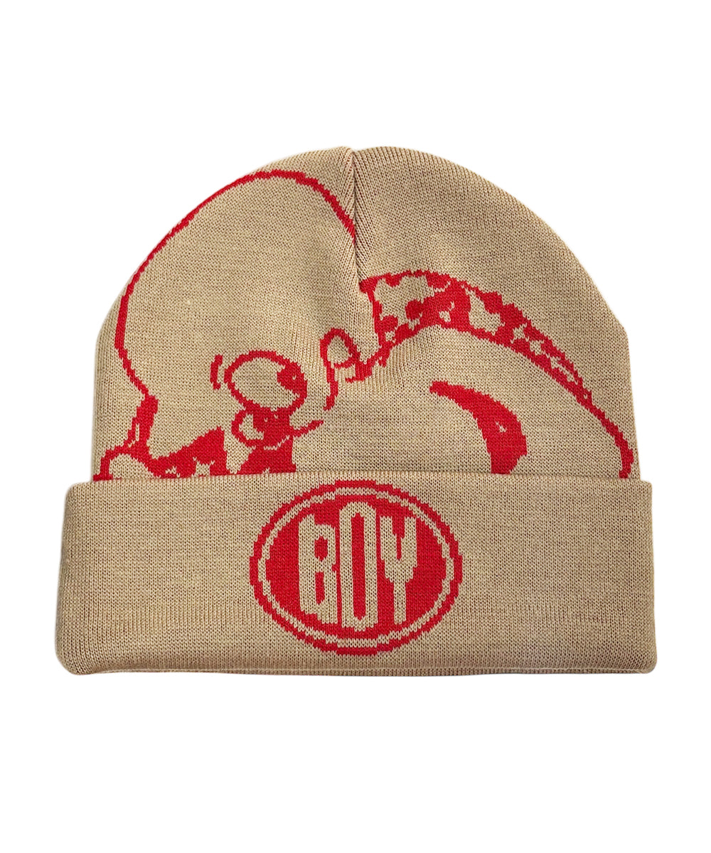 BOY - DOUBLE CUFF BEANIE / BEIGE ONLINE STORE PAGE | ボーイ - ダブル カフ ビーニー / ベージュ オンライン ストア ページ 商品画像