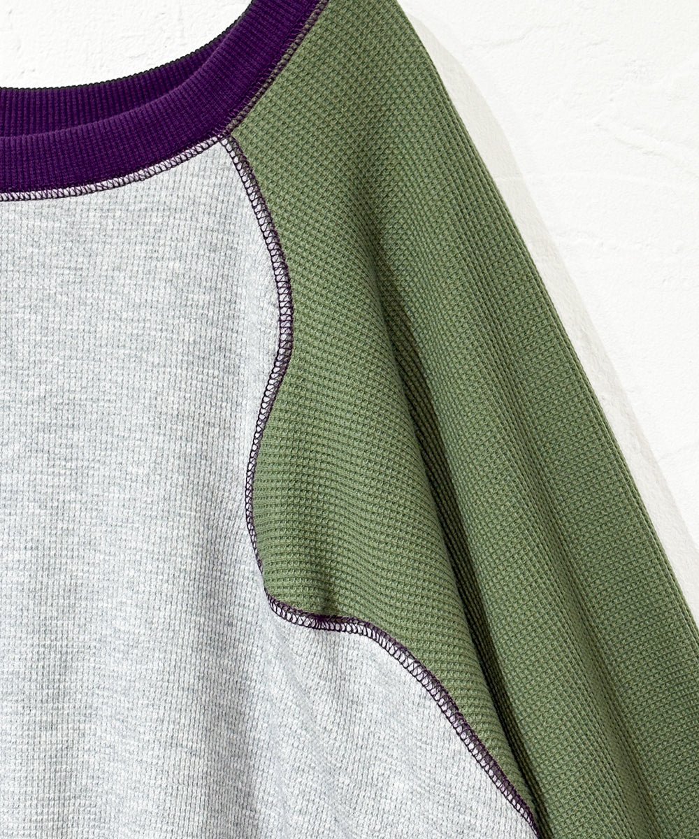 【20%OFF】FORTUNE W.W.D - DELTA WAFFLE RAGLAN L/S TEE OLIVE - DB&BAR
