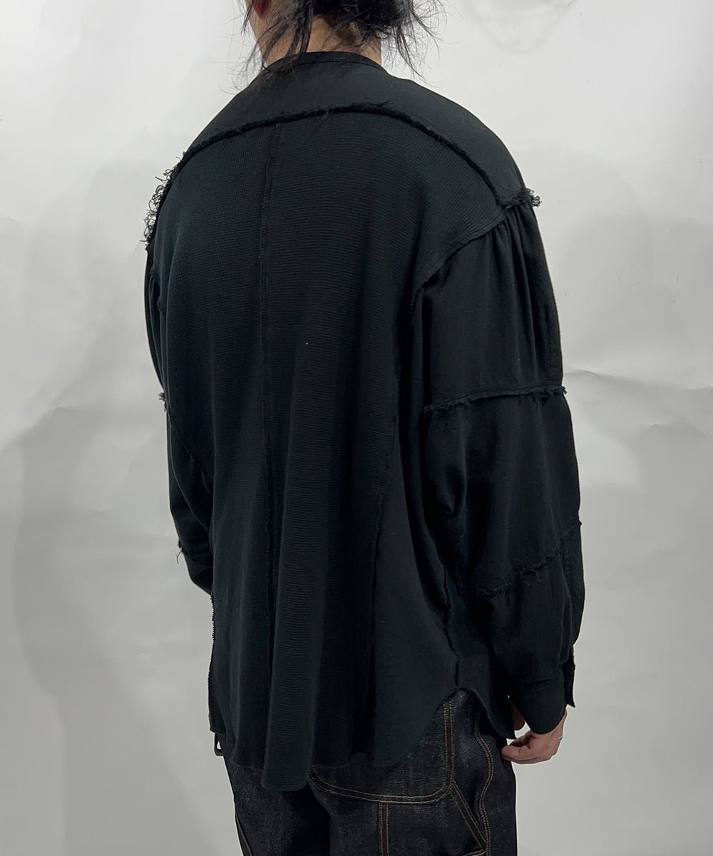 【30%OFF】CURRENTAGE - Patchwork Henry Cut and Sew BLACK - DB&BAR