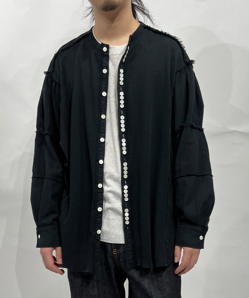 【30%OFF】CURRENTAGE - Patchwork Henry Cut and Sew BLACK - DB&BAR