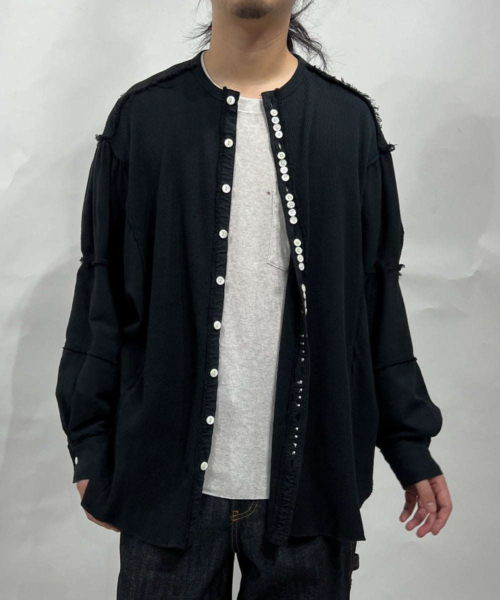 【30%OFF】CURRENTAGE - Patchwork Henry Cut and Sew BLACK - DB&BAR