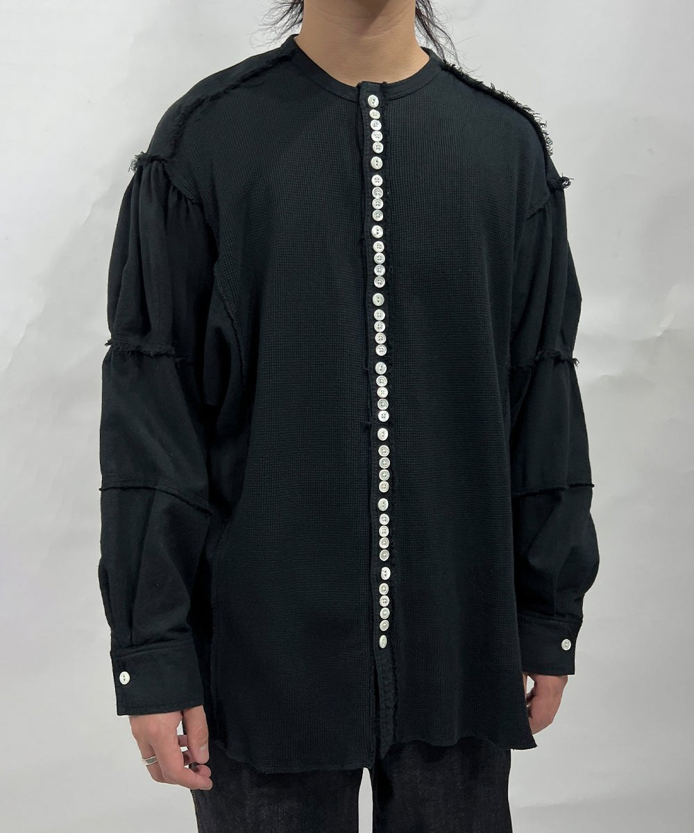 【30%OFF】CURRENTAGE - Patchwork Henry Cut and Sew BLACK - DB&BAR
