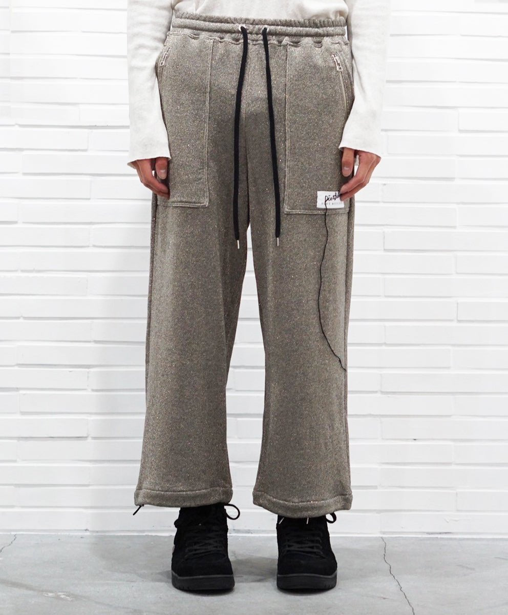 【50%OFF】Basic line _ Glitter cropped wide pants - GOLD CHARCOAL - DB&BAR