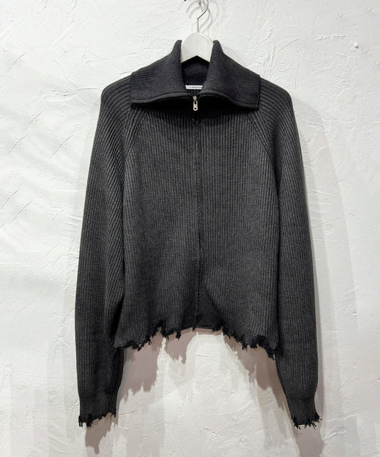 【50%OFF】CURRENTAGE - Zip - Up Knit DARK GRAY - DB&BAR