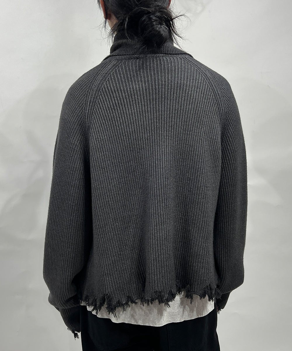 【50%OFF】CURRENTAGE - Zip - Up Knit DARK GRAY - DB&BAR