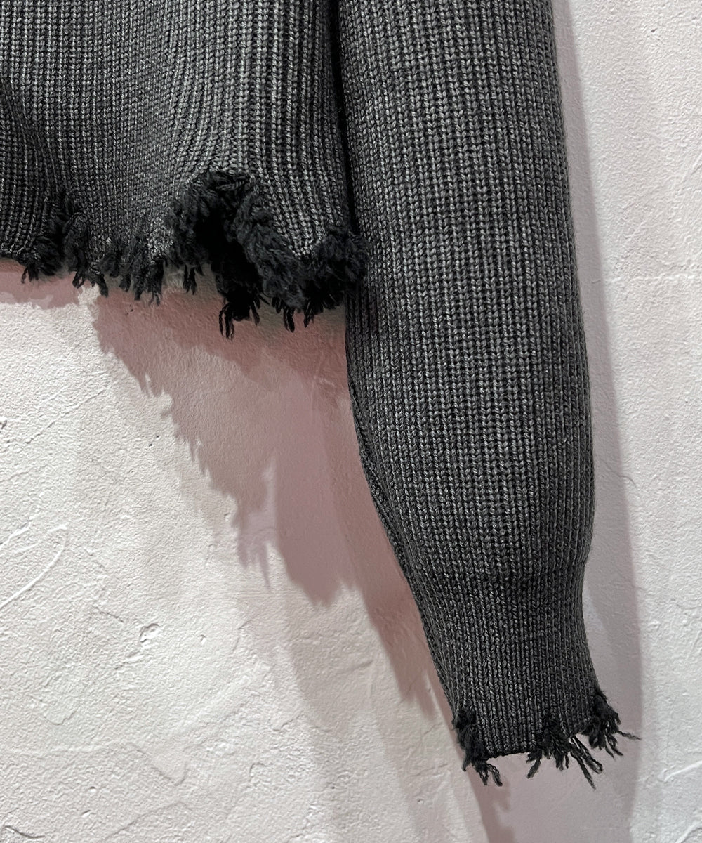 【50%OFF】CURRENTAGE - Zip - Up Knit DARK GRAY - DB&BAR