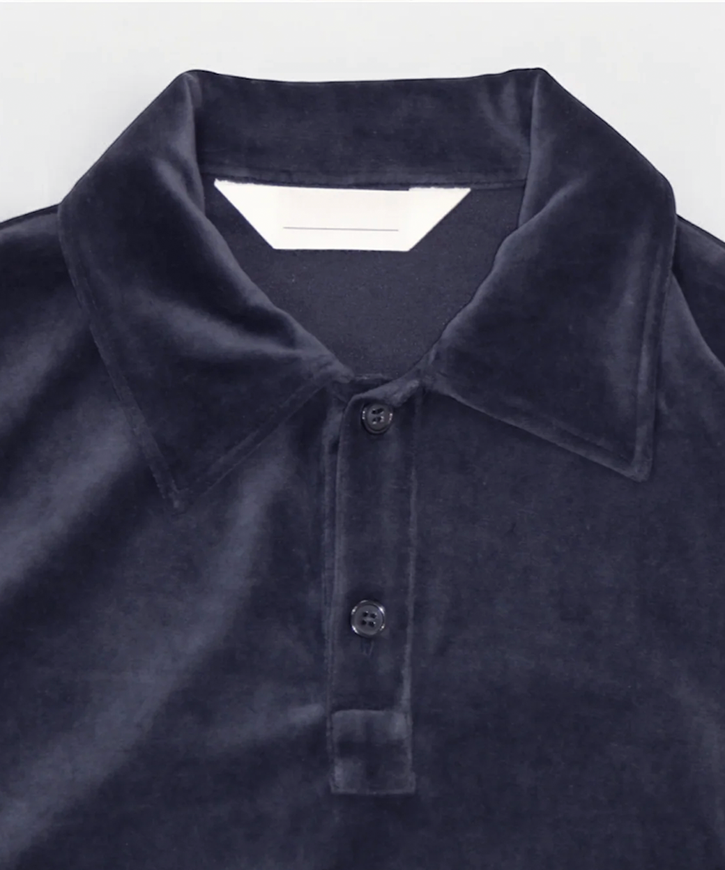 ANDER - VELOUR POLO / STEEL NAVY