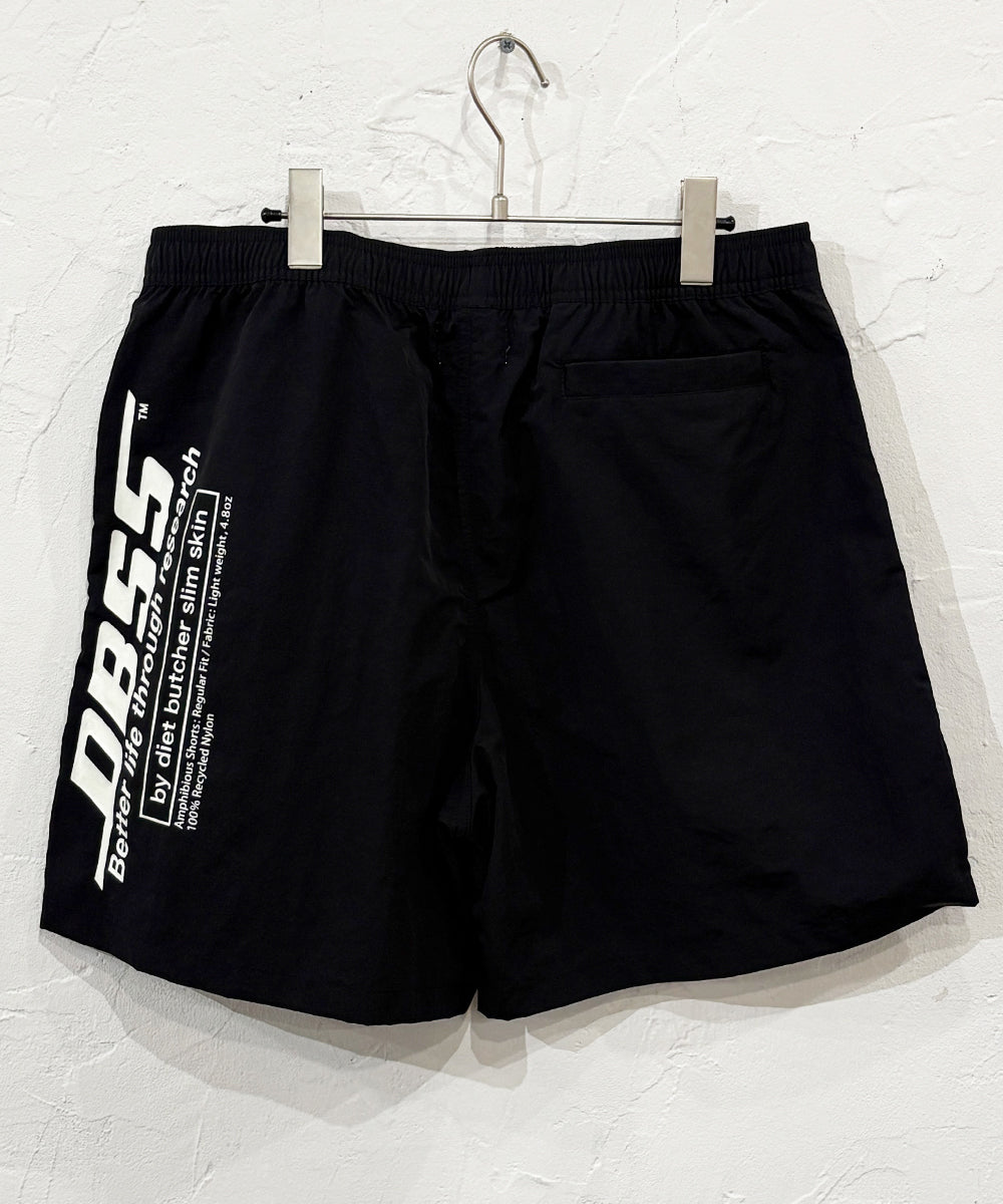 DIET BUTCHER SLIM SKIN - DBSS SWIM SHORTS BLACK ONLINE STORE PAGE | ダイエットブッチャースリムスキン ディービーエスエス スイムショーツ ブラック オンラインストアページ 商品画像