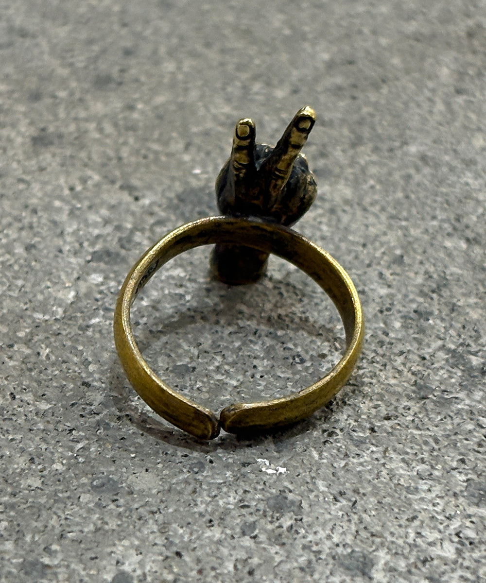 FRAG - BRASS「HAND SIGN PEACE」RING