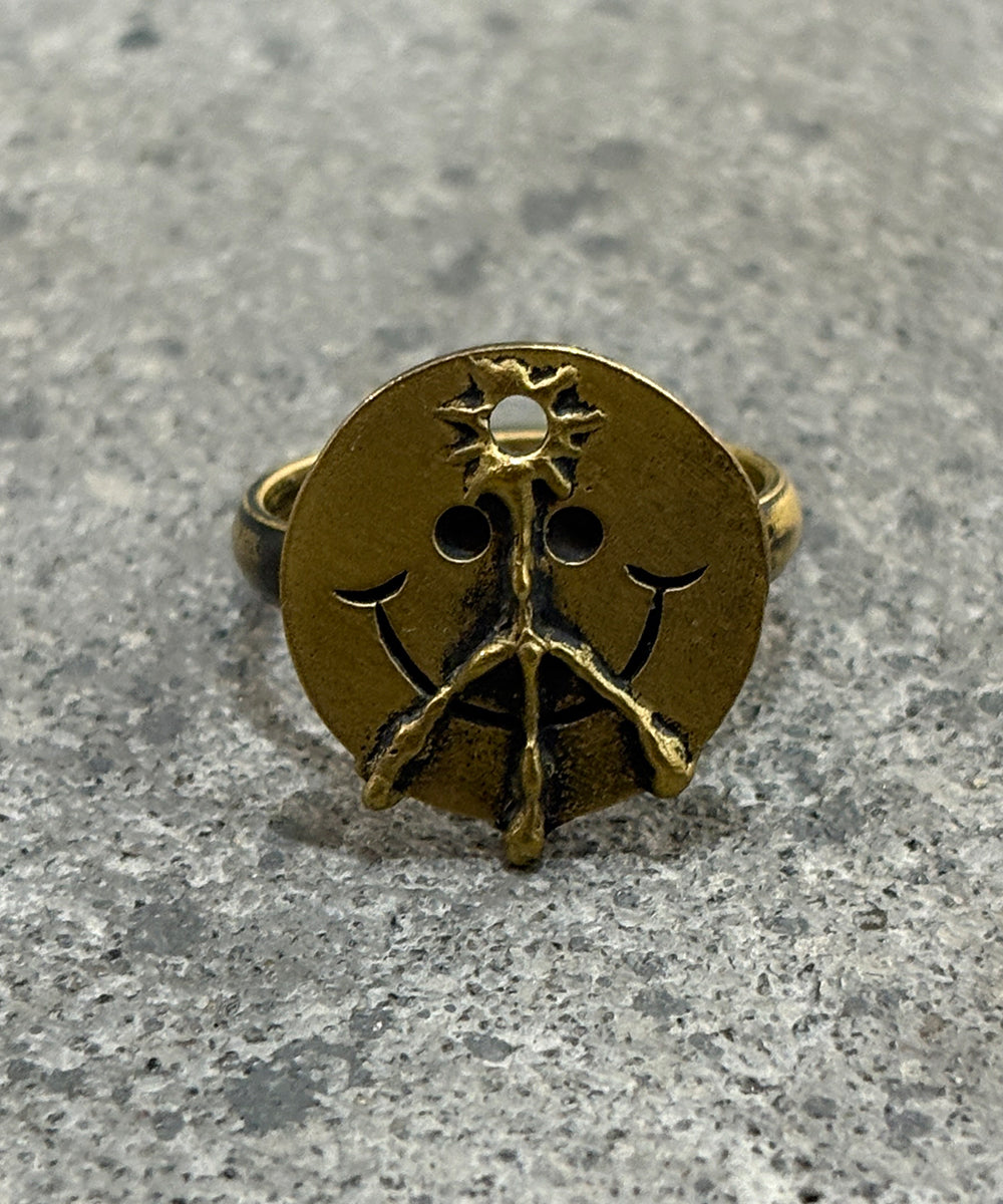 FRAG - BRASS「PEASMILE」RING  ONLINE STORE PAGE | フラグ - ブラス「ピースマイル」リング オンラインストアページ 商品画像