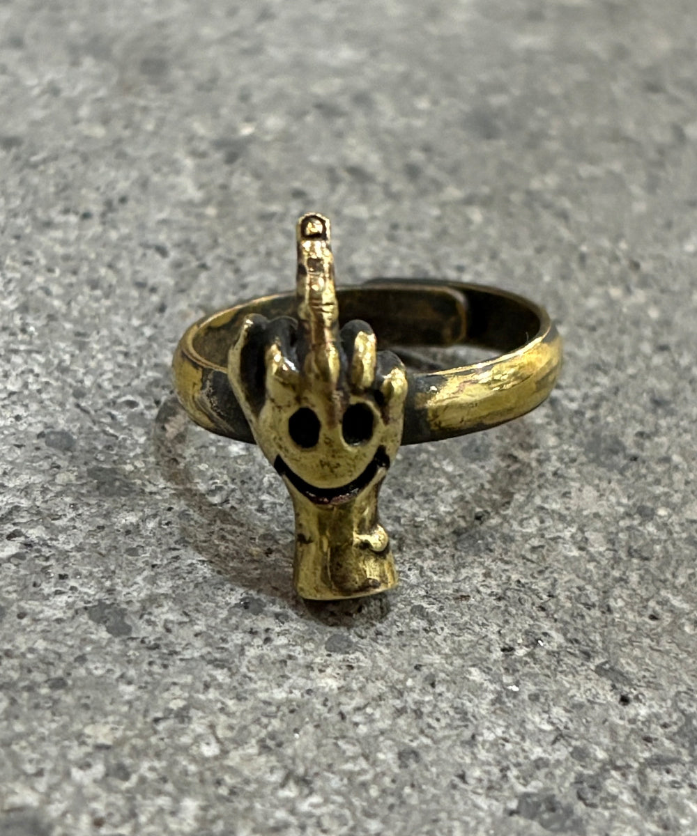 FRAG - BRASS HAND SIGN「FUCKIN' SMILE」RING