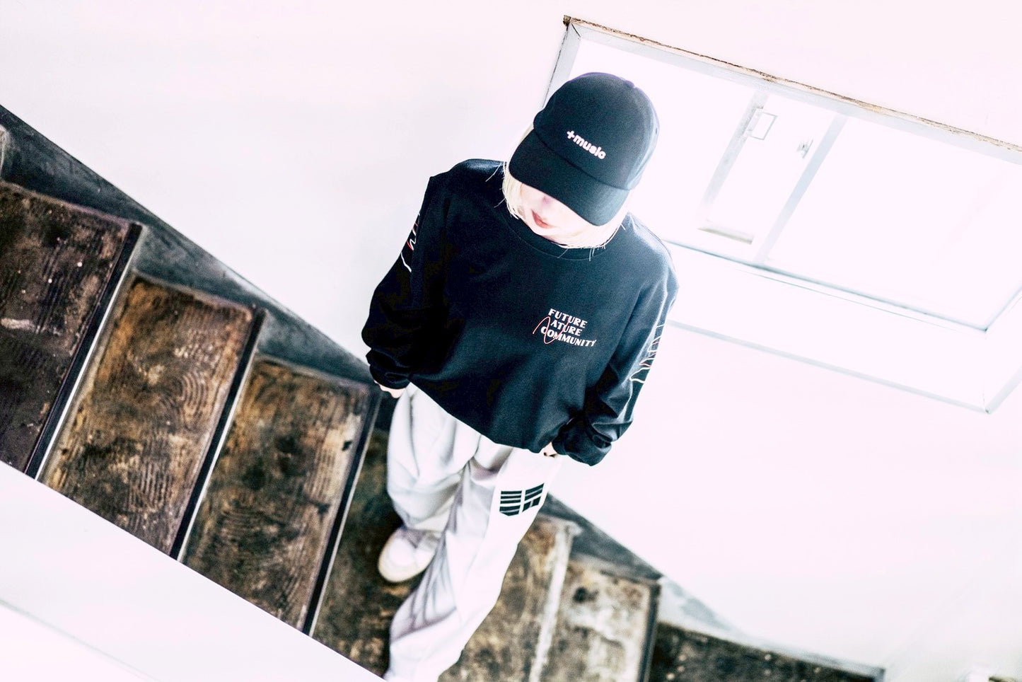 +music  Apparel “Future Nature” - Thank you message long sleeve T-shirt / White ONLINE STORE PAGE | プラスミュージック アパレル “フューチャー ネイチャー” - サンキュー メッセージ ロング スリーブ ティーシャツ / ホワイト オンライン ストア ページ 商品画像